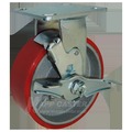 Mapp Caster 6"X2" Red Poly. on Iron Wheel Rigid Caster W/ Brake, 1,200 Lbs Cap 146PURB620RB